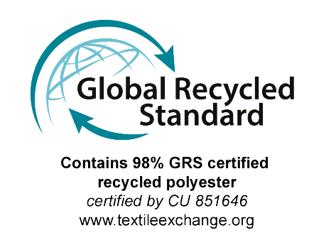 Oznaka Global Recycled Standard: Sadrži 98% GRS certificiranog recikliranog poliestera, certificirano od CU 851646.