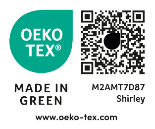 MADE IN GREEN certifikat M2AMT7D87 Shirley, www.oeko-tex.com