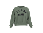 Zelena majica s crnim natpisom „JE T'AIME PARIS“.