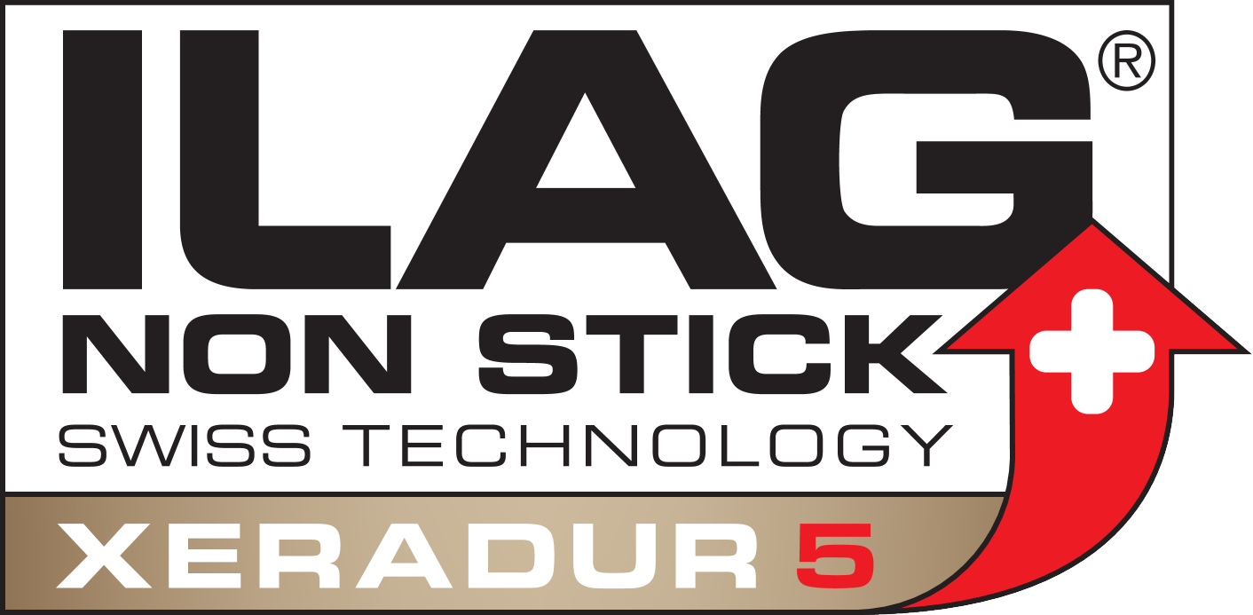 ILAG NON STICK SWISS TECHNOLOGY XERADUR 5, registrirani zaštitni znak, crvena strelica s bijelim križem