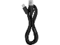 Crni USB-A na USB-C kabel, namotan u obliku osmice.