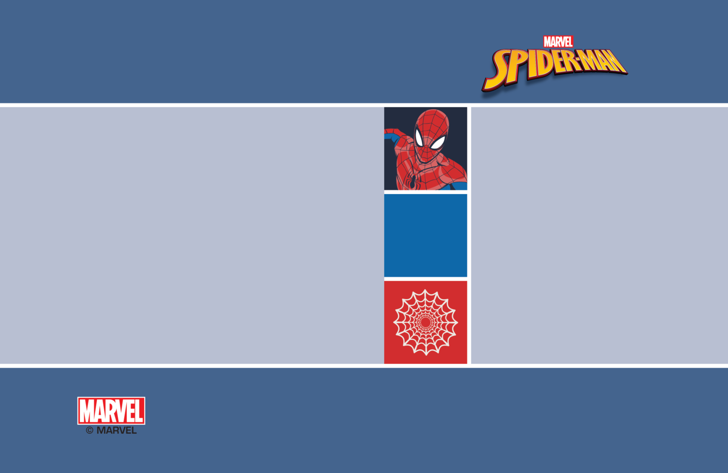 Logotip superheroja s maskiranim likom i paukovom mrežom.