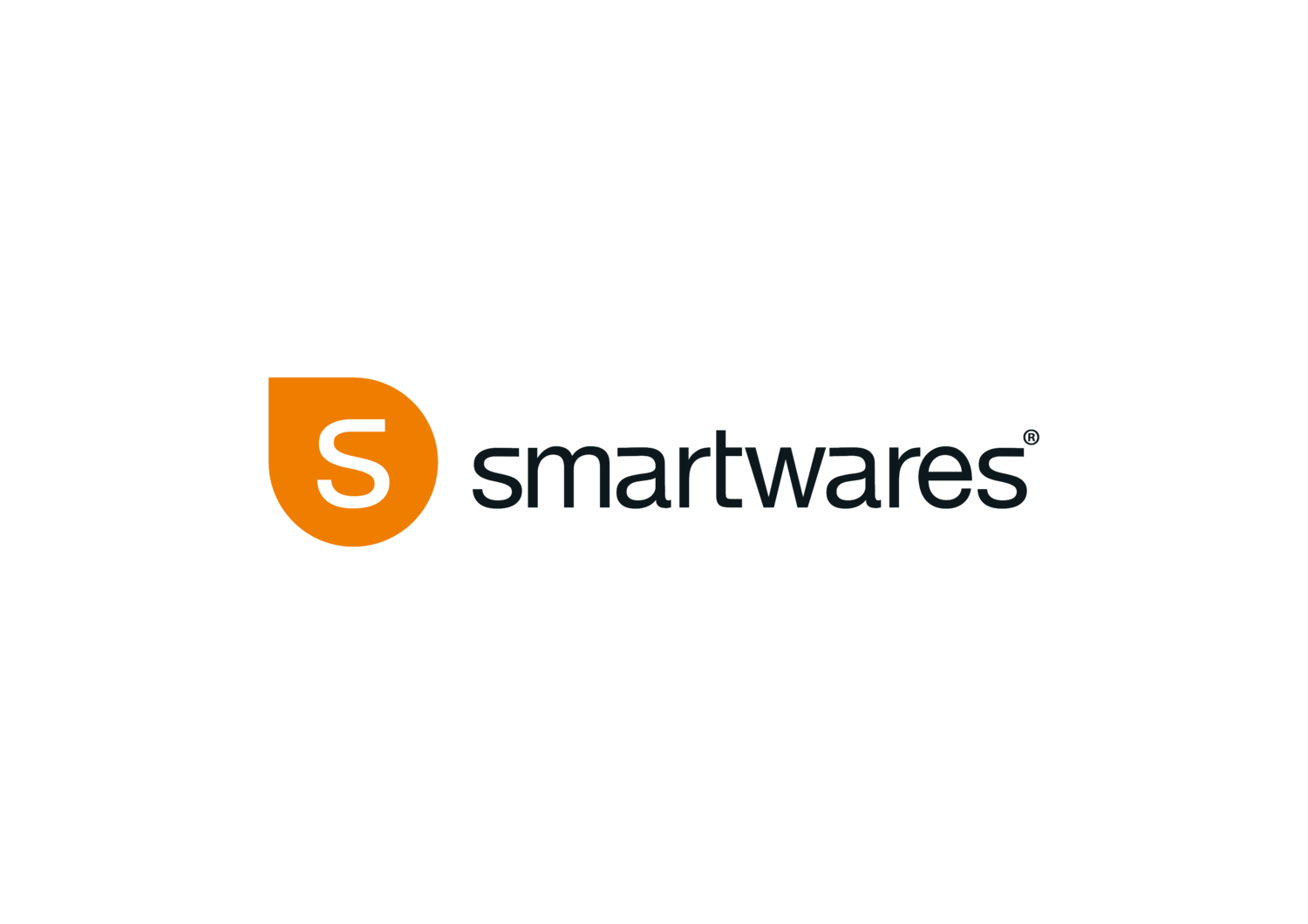 Logotip s narančastom ikonom u obliku kapljice sa slovom S i tekstom smartwares.