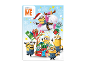Adventski kalendar s Minionima i jednorogom, okružen darovima i pahuljicama.