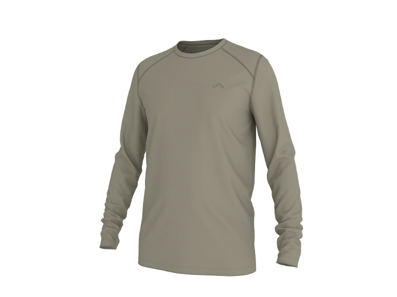Muška majica dugih rukava u kaki boji s raglan rukavima i logotipom na prsima.