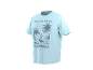 Svijetloplava majica s printom surfera, palme i valova, s tekstom 'RIDE THE WAVES CALIFORNIA PACIFIC VIBES'.