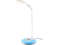 Bijela LED stolna lampa s plavom bazom i kontrolom boja na dodir.