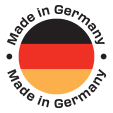 Okrugli pečat « Made in Germany » s bojama njemačke zastave.
