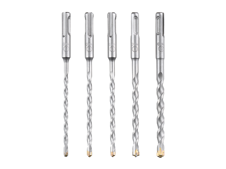 Set od pet SDS-Plus svrdla za beton, veličina 5, 6, 8 i 10 mm.