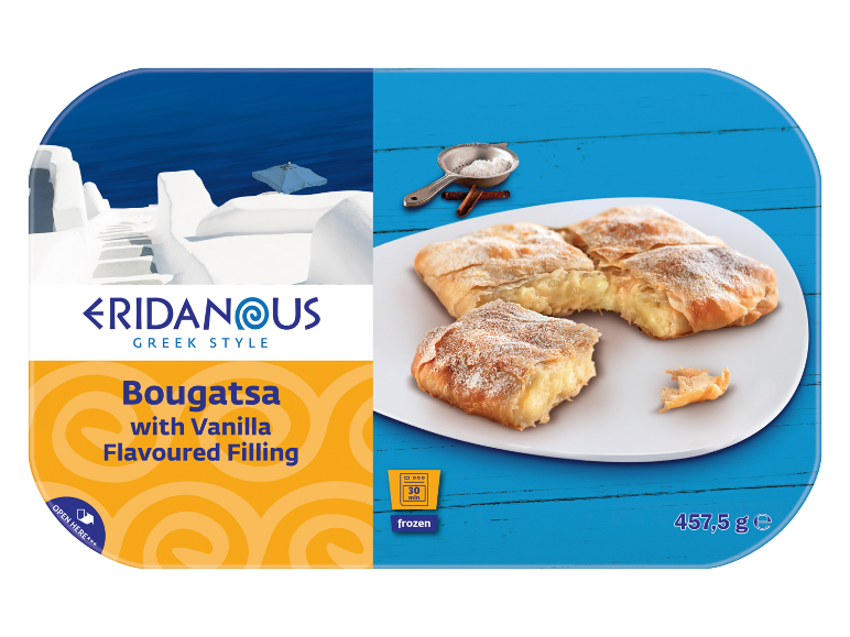 Grčka bougatsa s punjenjem od vanilije, smrznuta, 457,5 g.