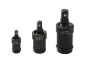 Tri crna univerzalna adaptera za nasadne ključeve, veličine 6,3 mm, 10 mm i 12,5 mm.