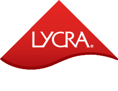 Crveni logotip s bijelom riječi 'LYCRA'.