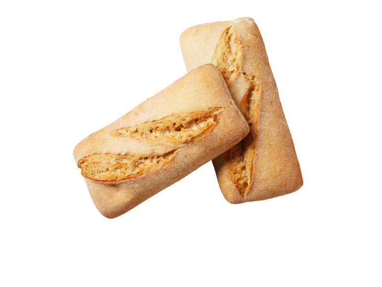 Dva svježe pečena ciabatta kruha s hrskavom, zlatno-smeđom korom.