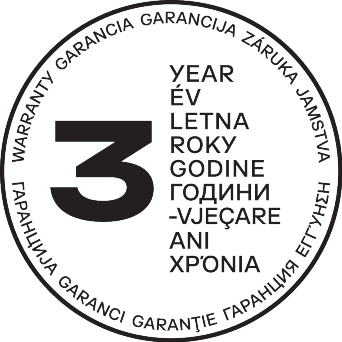Pečat 3-godišnjeg jamstva na više jezika.
