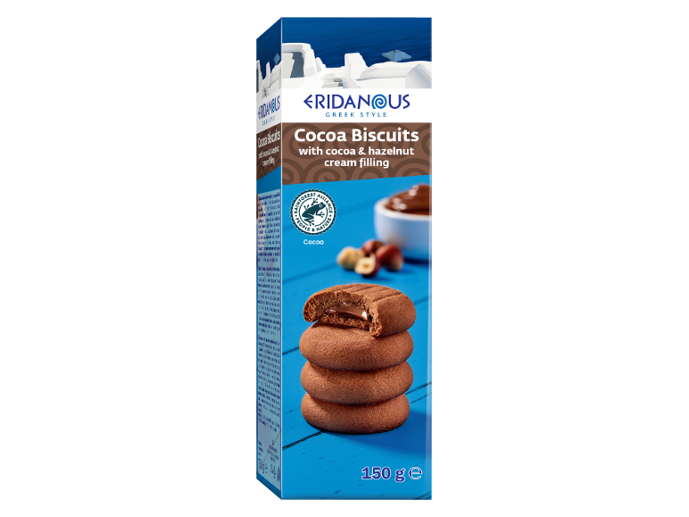 Kakao keksi s kakao i lješnjak kremom, grčki stil, 150g.