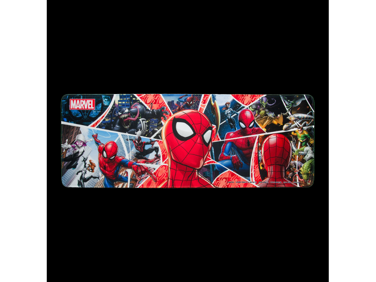 Spiderman podloga za miš s raznim likovima iz stripova.