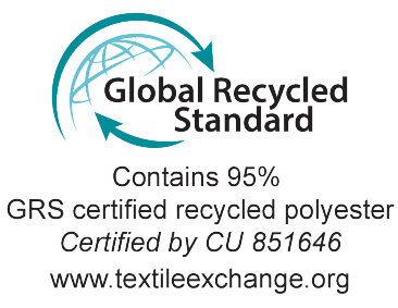 Pečat Global Recycled Standard: Sadrži 95% GRS certificiranog recikliranog poliestera, certificirano od CU 851646.