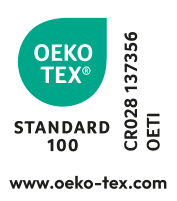 Oznaka STANDARD 100, broj CR028 137356 OETI, www.oeko-tex.com