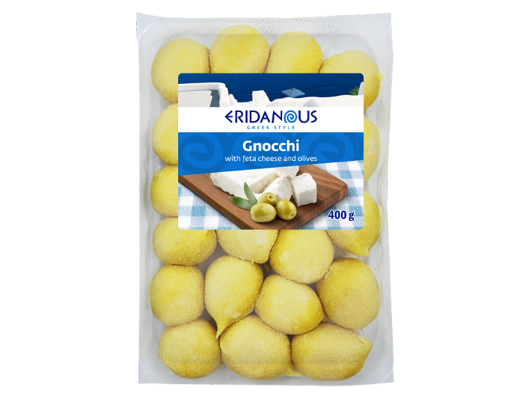 Njoki grčkog stila s feta sirom i maslinama, 400g.