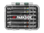 Set svrdla i bitova za odvijač u prozirnoj kutiji.