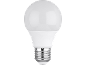 Bijela LED žarulja s matiranom kuglom i metalnim postoljem.