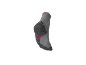 Siva sportska čarapa s detaljima u boji fuksije, s ojačanom petom i prstima.