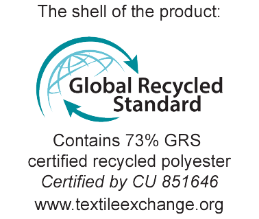 Certifikat Global Recycled Standard: sadrži 73% GRS certificiranog recikliranog poliestera, certificirano od CU 851646.