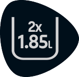 Kapacitet 2x 1.85L