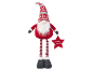 Božićni patuljak s crveno-bijelom pletenom kapom, bijelom bradom i crvenom zvijezdom s natpisom „Merry Christmas“.