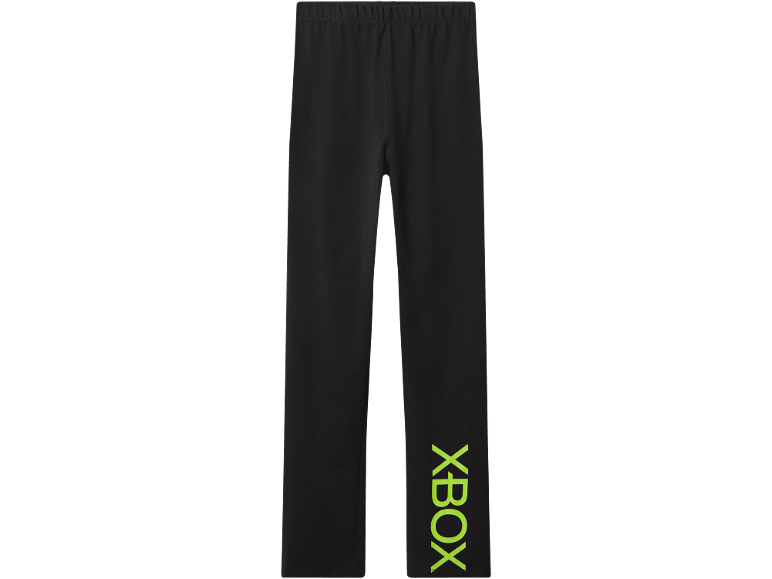 Crne trenirke s limeta zelenim natpisom 'XBOX' na desnoj nozi.
