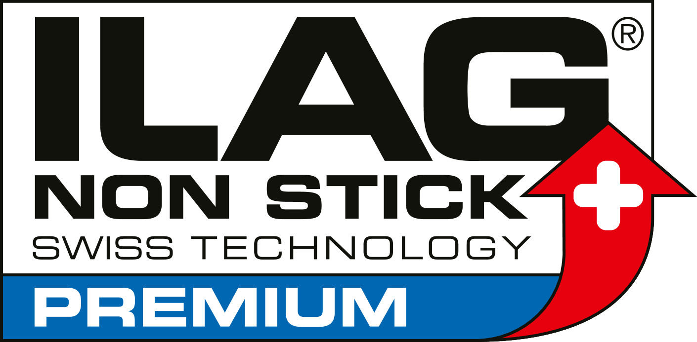 ILAG NON STICK SWISS TECHNOLOGY PREMIUM s crvenom strelicom i bijelim križem.