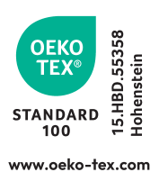 Tekstilni pečat STANDARD 100, broj 15.HBD.55358 Hohenstein, web stranica oeko-tex.com.