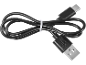 Crni USB kabel s Type-C i USB-A priključcima, pričvršćen bijelom vezicom.