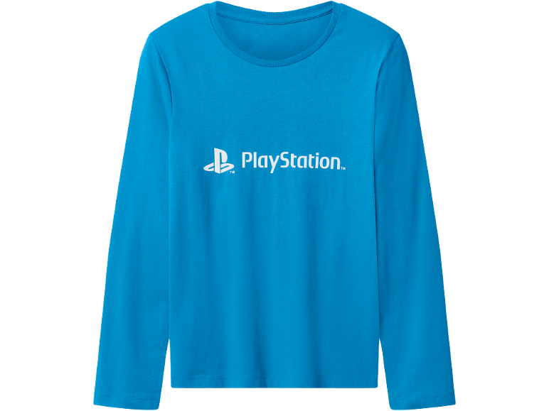 Plava majica dugih rukava s logotipom PlayStation na prednjoj strani.