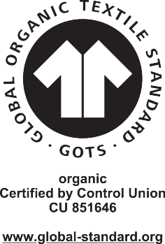 GOTS Global Organic Textile Standard, organsko, certificirano od Control Union, CU 851646.