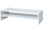 Bijela polica za monitor s dodatnom policom za pohranu.