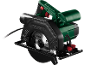 Zelena i crna kružna pila s oštricom za drvo, na crnoj pozadini.