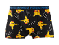 Crne bokserice s uzorkom lica Pikachua i munja, s natpisom „PIKACHU!“ na pojasu.