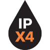 Oznaka vodootpornosti IPX4.