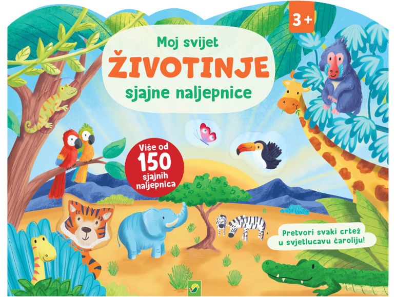 Knjiga naljepnica sa životinjama s više od 150 sjajnih naljepnica za djecu 3+.