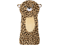 Leopard deka s glavom životinje i kremastim trbuhom