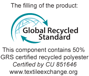 Punjenje proizvoda: Global Recycled Standard. Sadrži 50% GRS certificiranog recikliranog poliestera. Certificirano od CU 851646.