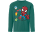 Zelena dječja majica dugih rukava s motivom Spider-Mana i drugih superheroja.
