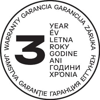 Pečat 3-godišnjeg jamstva na više jezika.