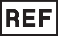 Crno-bijeli pečat s tekstom „ REF “.