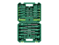 Zeleni set odvijača s raznim veličinama i vrstama odvijača i bitova.