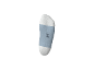 Bijela i svijetloplava niska čarapa s otisnutim '23-26' na potplatu.