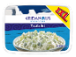 Pakiranje grčkog tzatzikija, 1000g, s oznakom XXL i mediteranskim krajolikom.