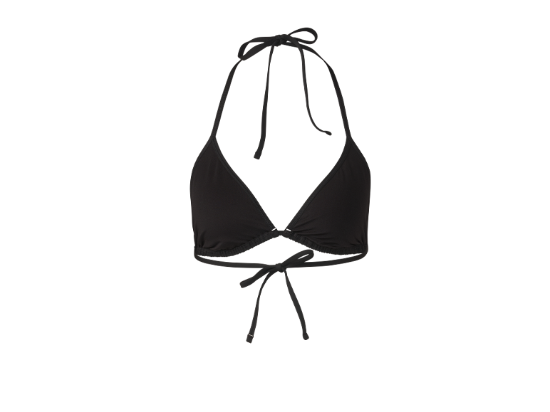 Crni bikini top s halter izrezom i vezanjem