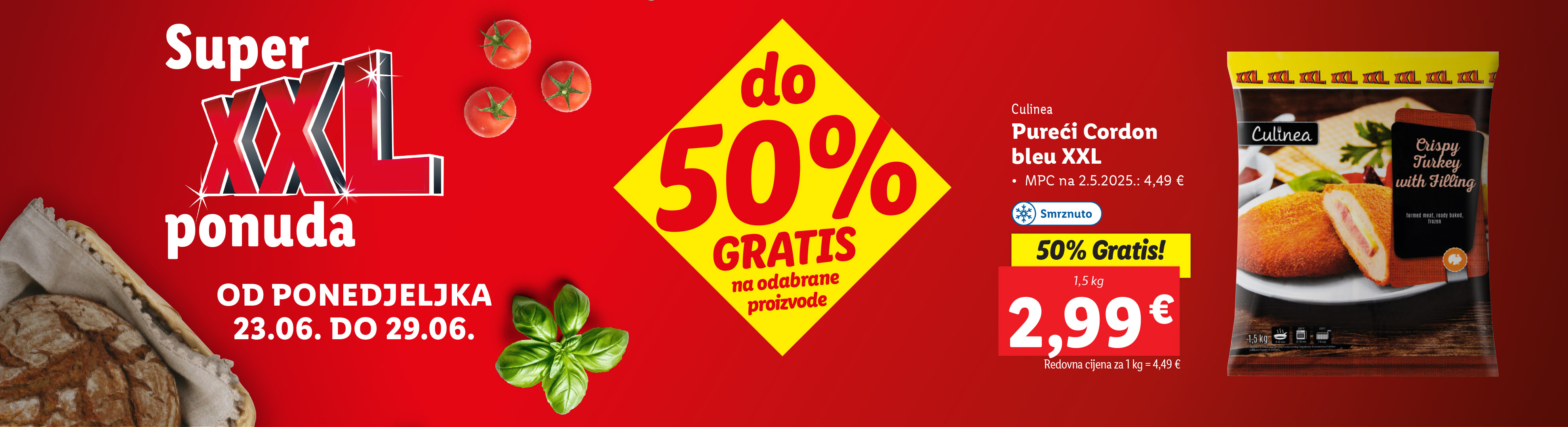 Culinea ponuda: Super XXL popust do 50% na odabrane proizvode od 23. do 29. lipnja.